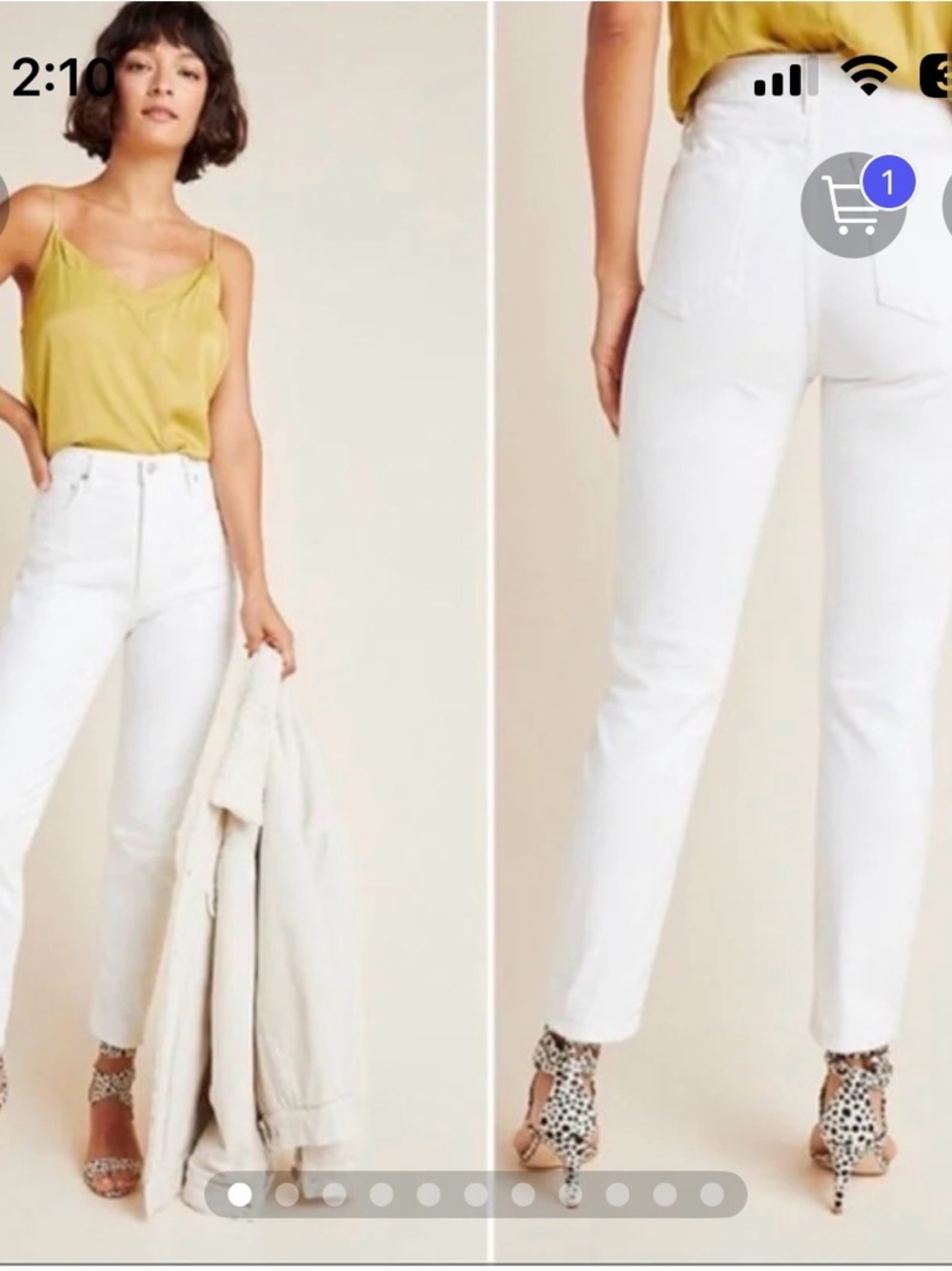 Agolde White High-Rise Ankle Slim Jeans